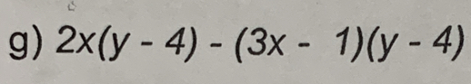 2x(y-4)-(3x-1)(y-4)