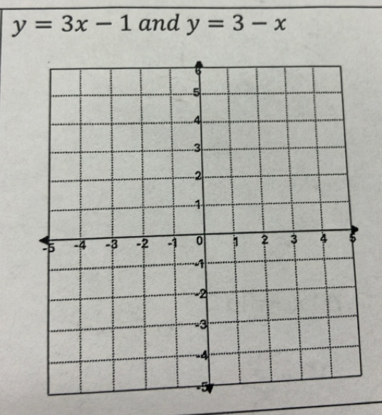 y=3x-1 and y=3-x