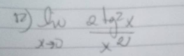 limlimits _xto 0 2log^2x/x^2 