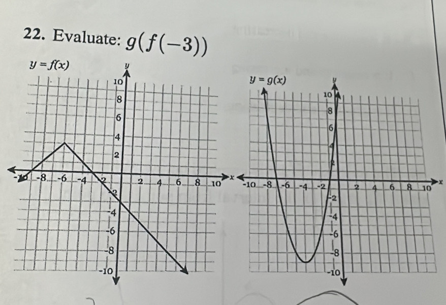 Evaluate: g(f(-3))
x