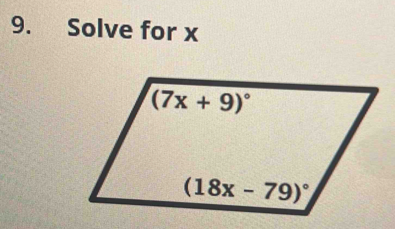 Solve for x