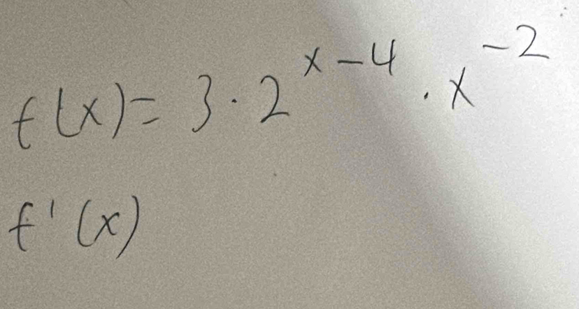 f(x)=3· 2^(x-4)· x^(-2)
f'(x)