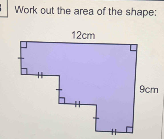 Work out the area of the shape: