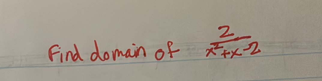 Find domain of
 2/x^2+x-2 