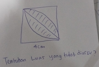 4cm
Tentaken Luas yong tidor diarsir?