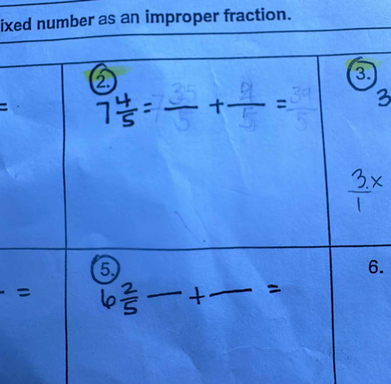 ixed number as an improper fraction.
a
a
:
== + =
6
6.