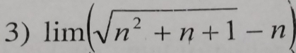 lim (sqrt(n^2+n+1)-n)