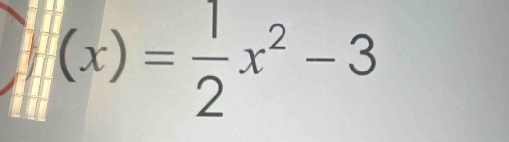 (x)= 1/2 x^2-3