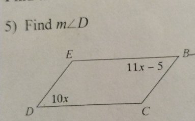 Find m∠ D