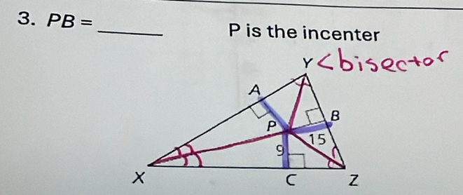 PB= _ P is the incenter