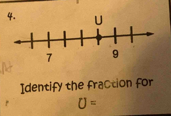 Identify the fraction for
U=