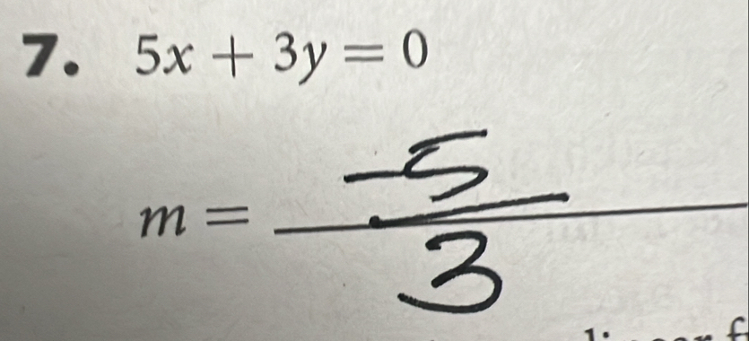 5x+3y=0
m= -3