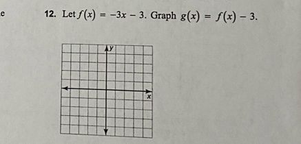 Let f(x)=-3x-3. Graph g(x)=f(x)-3.