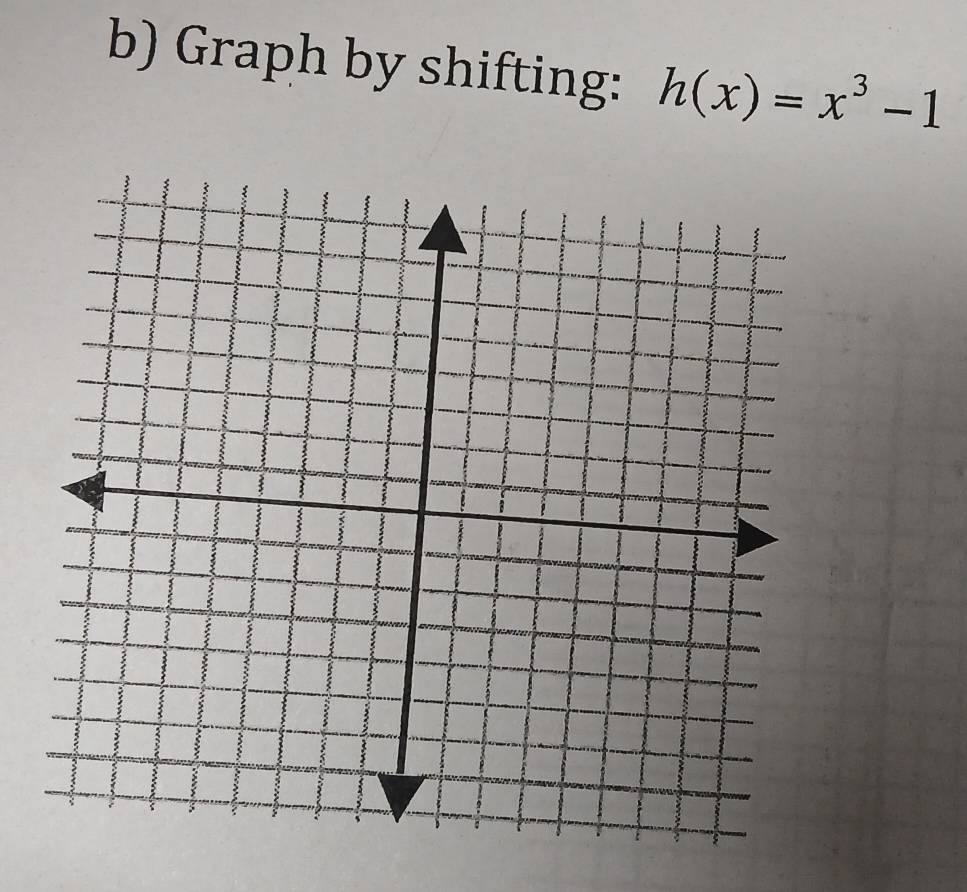 Graph by shifting: h(x)=x^3-1