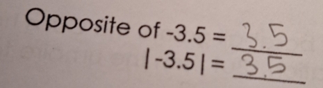 Opposite of -3.5=
|-3.5|= _ 
_