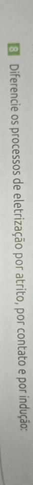 Diferencie os processos de eletrização por atrito, por contato e por indução:
