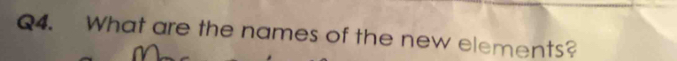 What are the names of the new elements?