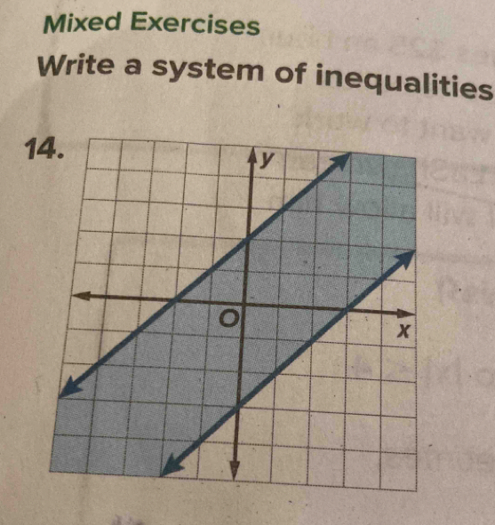 Mixed Exercises 
Write a system of inequalities 
1