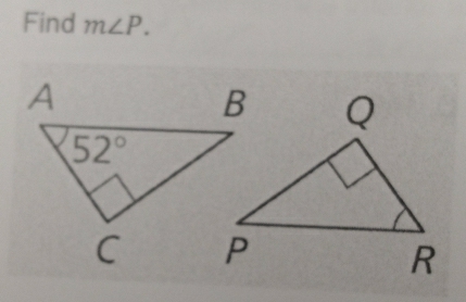 Find m∠ P.