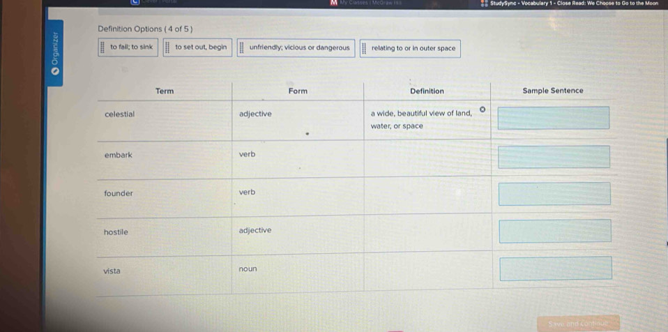 Solved: StudySync - Vocabulary 1 - Close Read: We Choose to Go to the ...