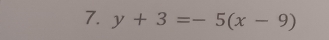 y+3=-5(x-9)