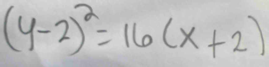 (y-2)^2=16(x+2)