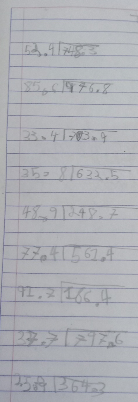 50 1 beginarrayr 4encloselongdiv 748.3endarray
beginarrayr 8566encloselongdiv 996.8endarray
beginarrayr 33.4encloselongdiv 703.9endarray
35=beginarrayr 8encloselongdiv 632.5endarray
48_39sqrt(248.7)
77.4sqrt(561.4)
91.7sqrt(186.4)
beginarrayr 37.7encloselongdiv 797.6endarray
beginarrayr 2,589encloselongdiv 364.3endarray