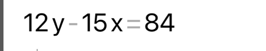 12y-15x=84