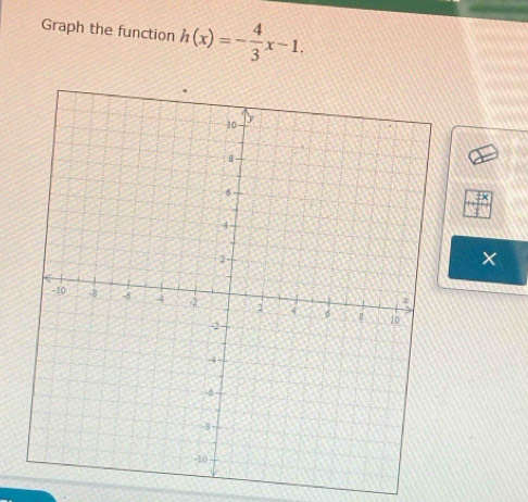 Graph the function h(x)=- 4/3 x-1.