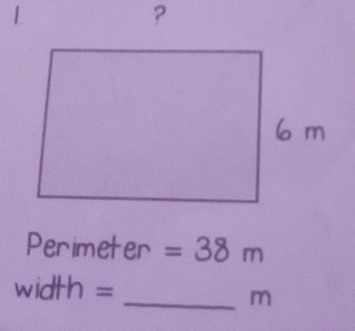 ? 
Perimeter =38m
width=
_ m