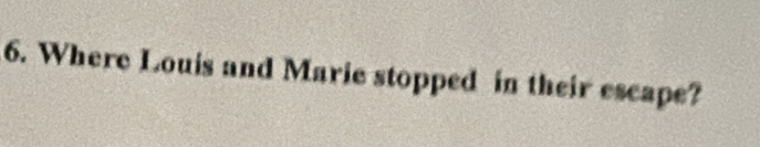 Where Louis and Marie stopped in their escape?