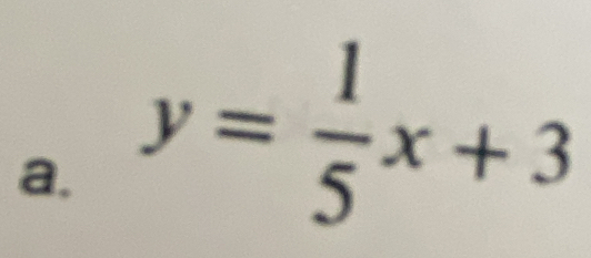 y= 1/5 x+3