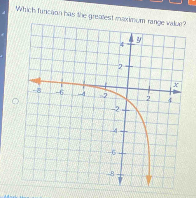 Solved: Which function has the greatest maximum range [Calculus]