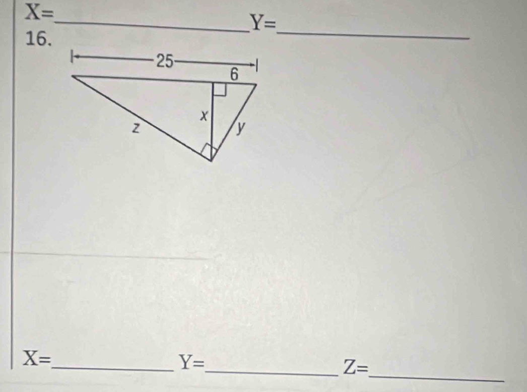 X=
_ Y=
16. 
_ 
_
X=
_ Y=
_ Z=