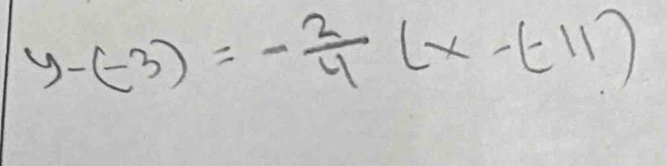 y-(-3)=- 2/4 (x-(-11)