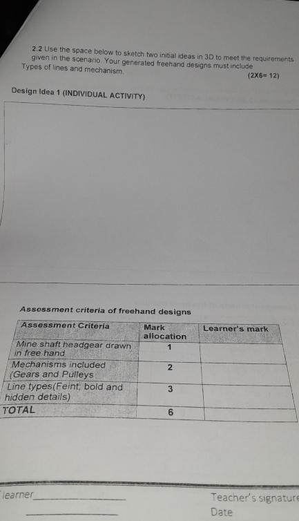 Solved: 2.2 Use the space below to sketch two initial ideas in 3D to ...