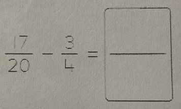 frac 1720-frac 56=frac = □ /□  