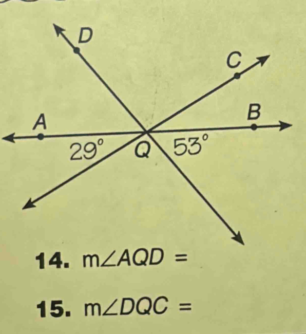 m∠ DQC=