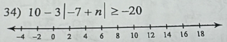 10-3|-7+n|≥ -20