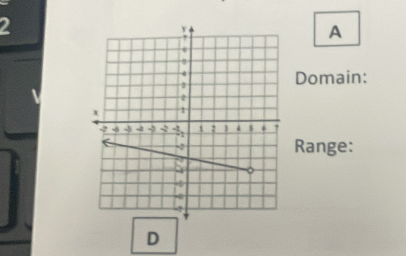 A 
Domain: 
Range: 
D