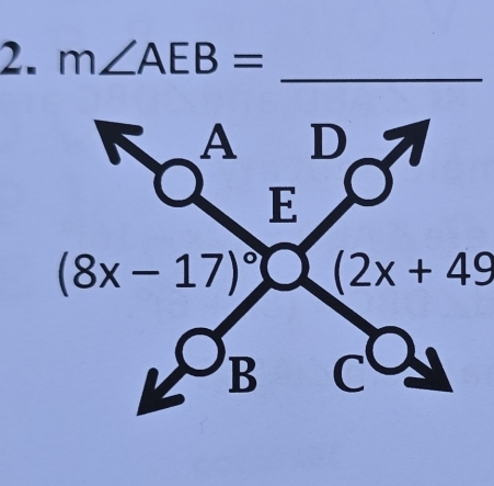 m∠ AEB= _
(2x+49