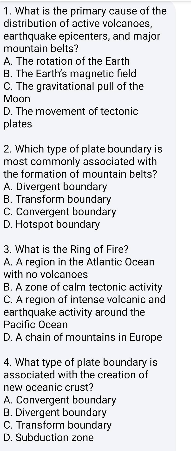 Pacific earthquake belt