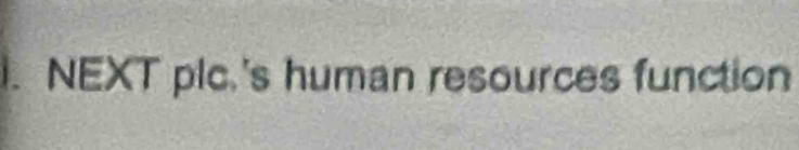 NEXT plc.'s human resources function