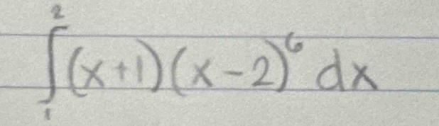 ∈tlimits _1^(2(x+1)(x-2)^6)dx