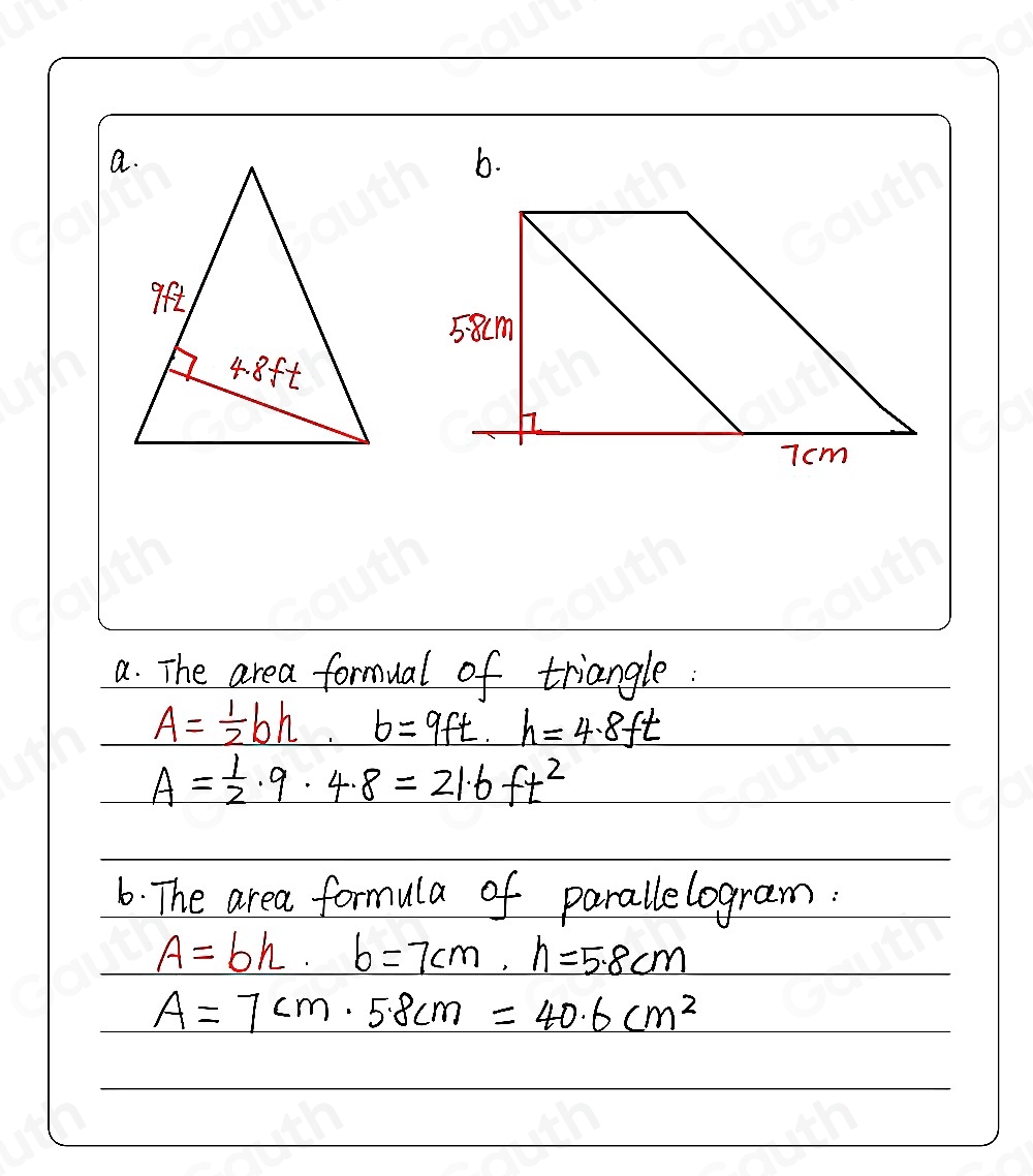 Solved: Match the shapes given to their correct areas. 1. 40.6 _ 2. 25. ...