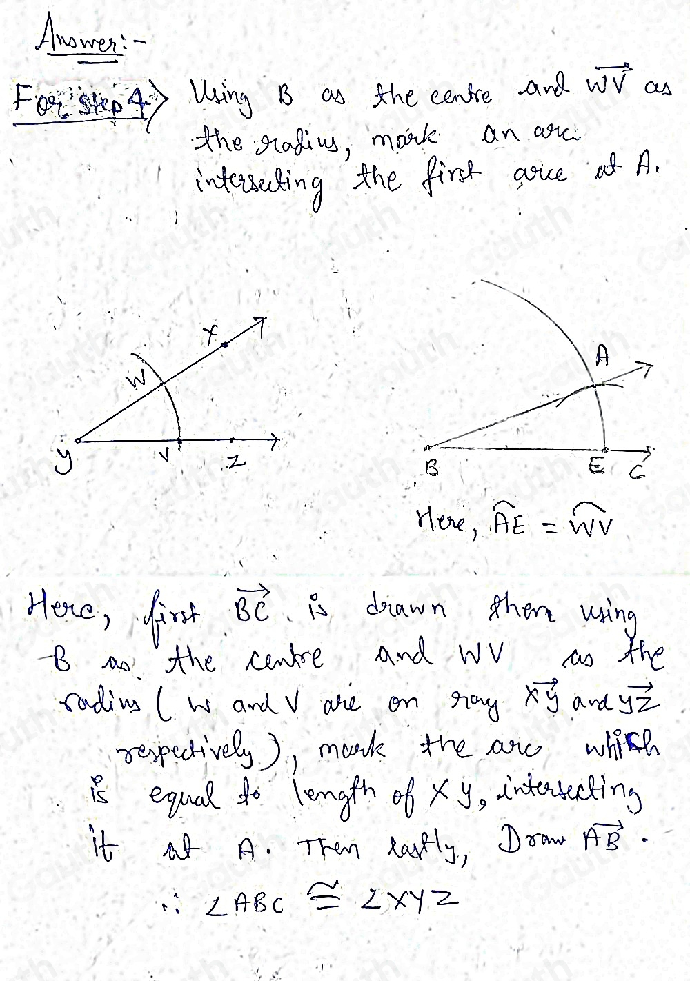 Solved: What is the missing step #4 in the angle construction given ...