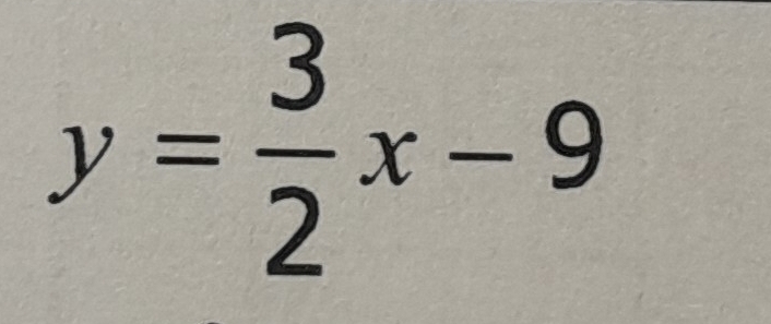 y= 3/2 x-9