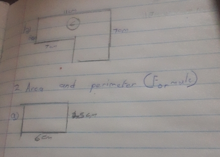 Area and perimeter (Formaly
5cm
bem