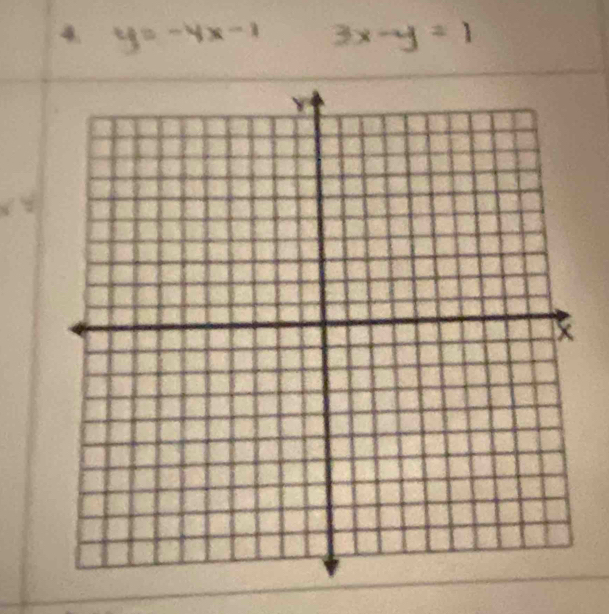 4 y=-4x-1 3x-y=1