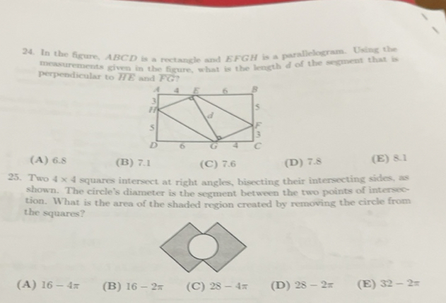 Solved: In the figure, ABCD is a rectangle and EFGH is a parallelogram ...